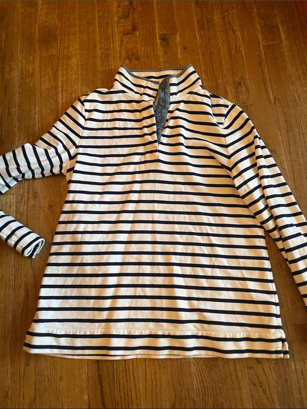 crown & ivy Navy and White heavy weight Striped Long-Sleeve Pullover